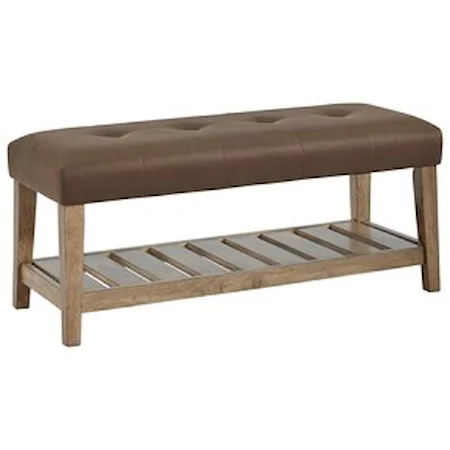 Faux Leather Upholstered Accent Bench