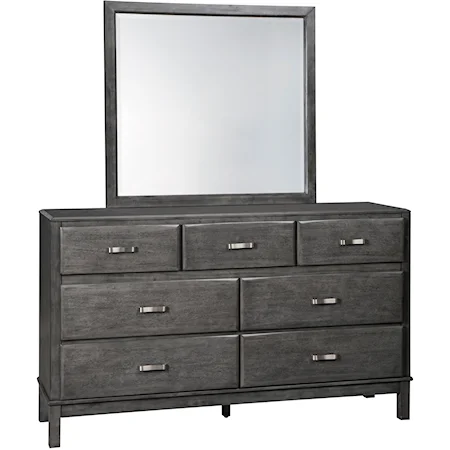 Dresser and Mirror Set