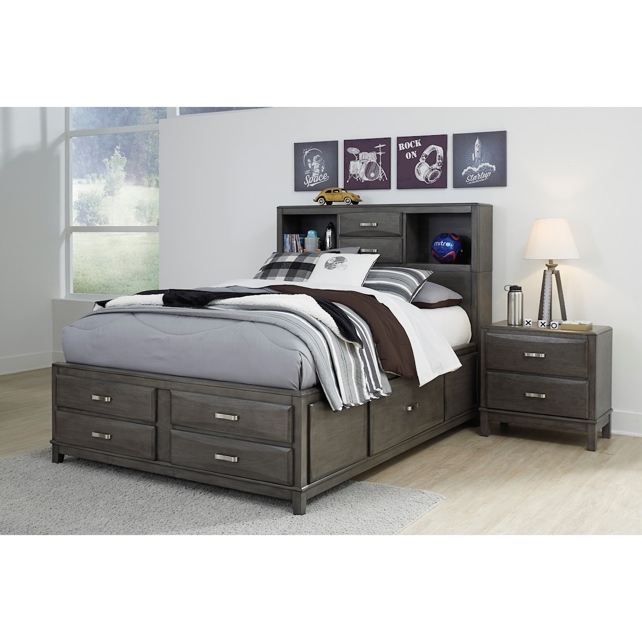 StyleLine Caitbrook Full Storage Bed with 7 Drawers