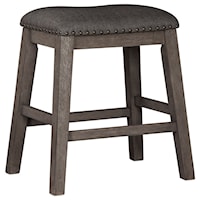 Relaxed Vintage Upholstered Counter Stool with Nailhead Trim