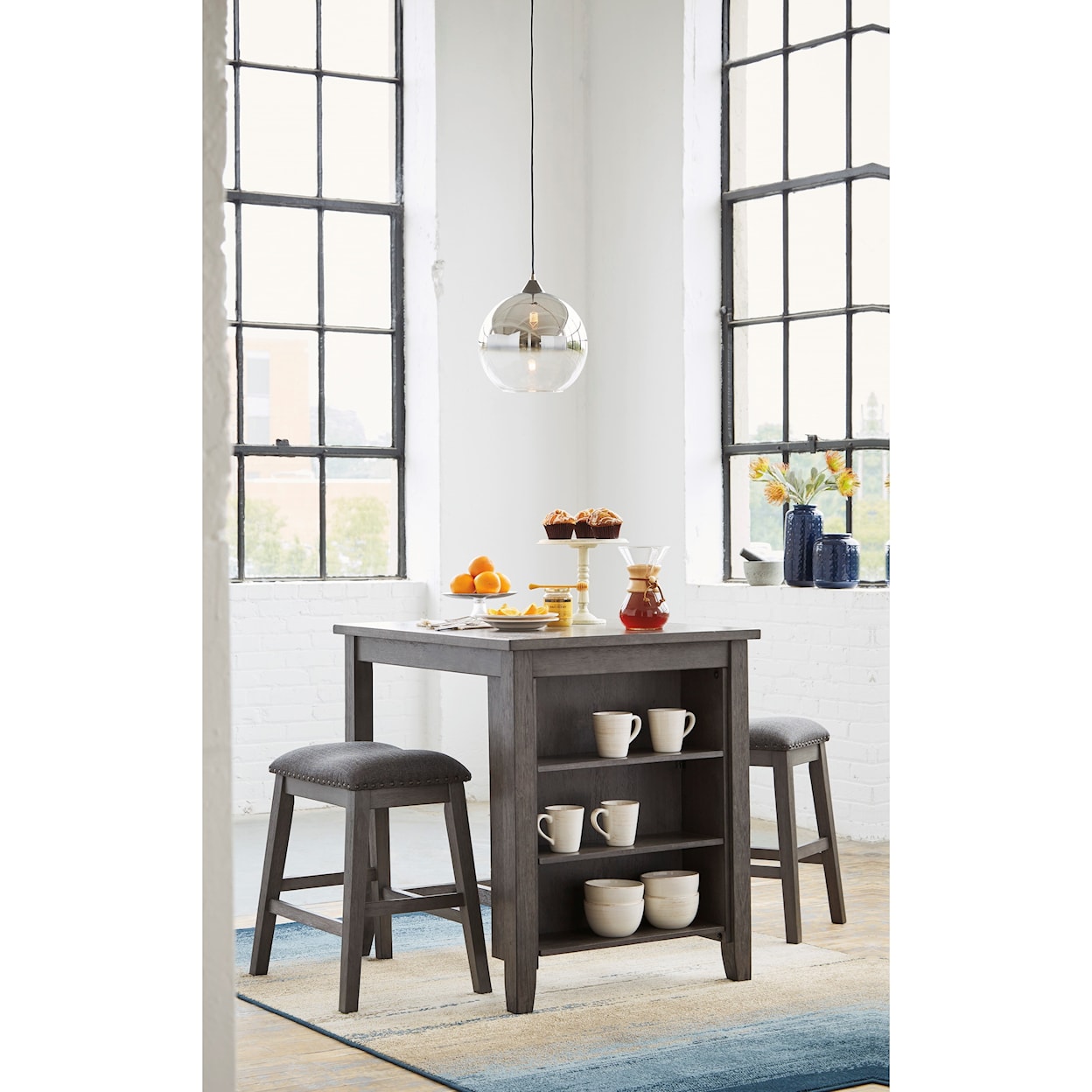 Signature Design by Ashley Furniture Caitbrook 3-Piece Rectangular Counter Table Set