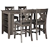 Signature Design by Ashley Caitbrook Five Piece Kitchen Island & Chair Set