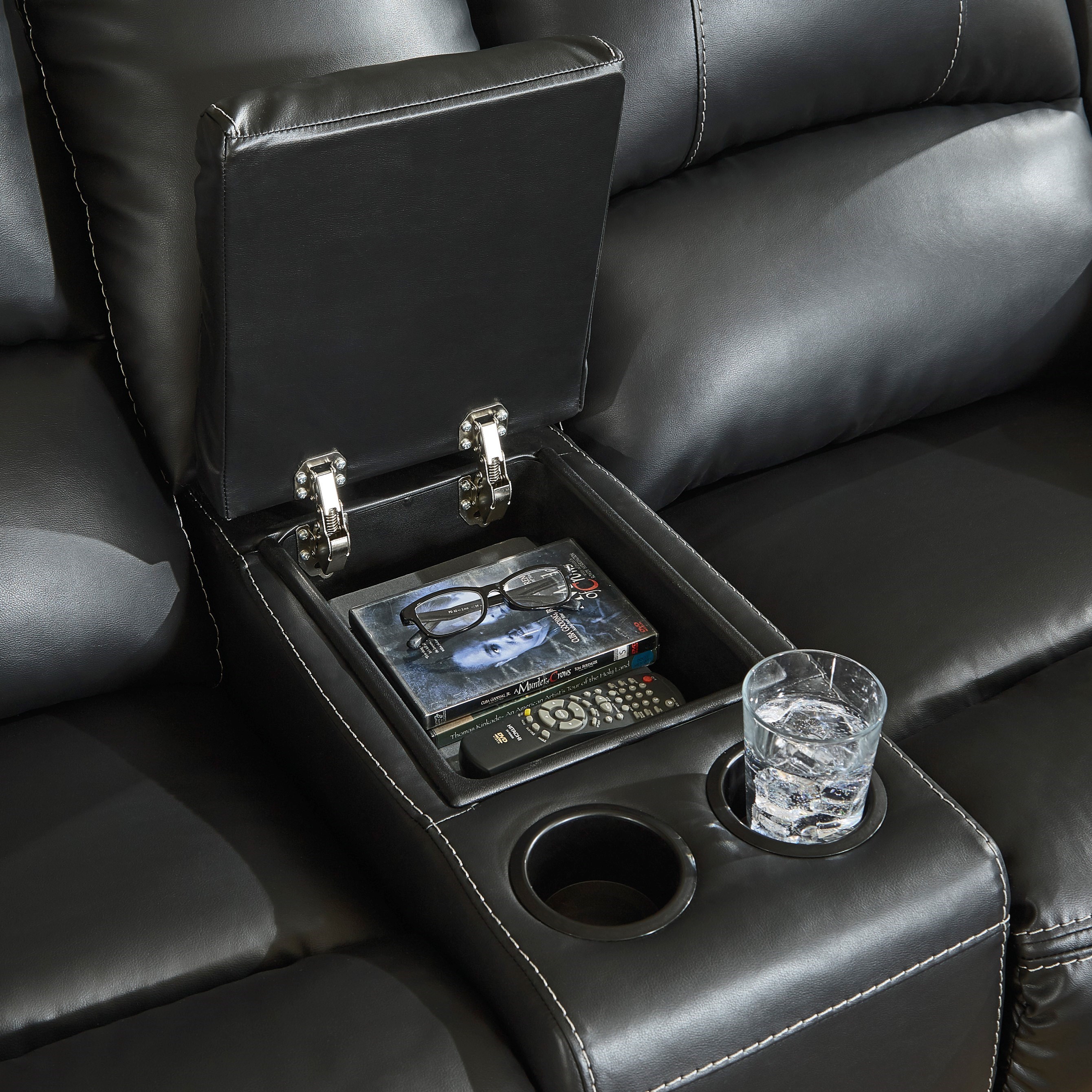 Calderwell power reclining loveseat sales with console