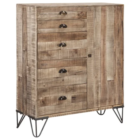 Industrial 5-Drawer Accent Cabinet