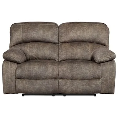 Casual Power Reclining Loveseat with Adjustable Headrest