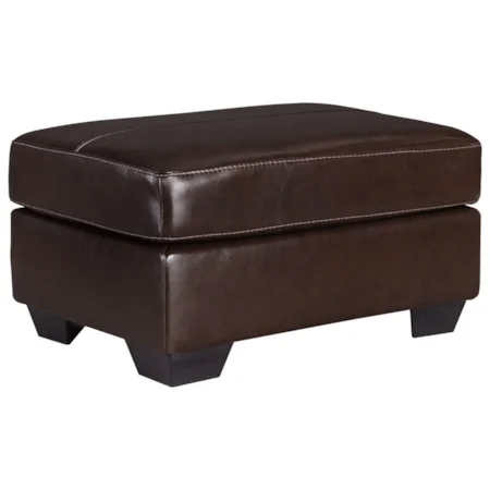 Leather Match Ottoman