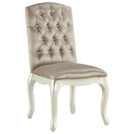 Upholstered Chair/Vanity Chair with Gray Velvet Upholstery