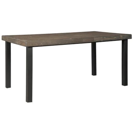 Industrial Pine/Metal Rectangular Dining Room Table