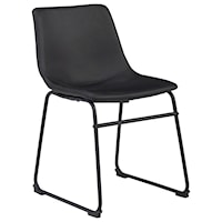 Contemporary Black Faux Leather Dining Upholstered Side Chair with Bucket Seat