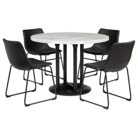 5-Piece Round Dining Table Set