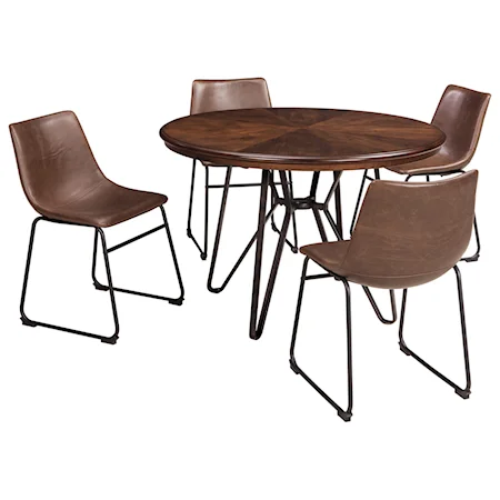 5-Piece Round Dining Table Set