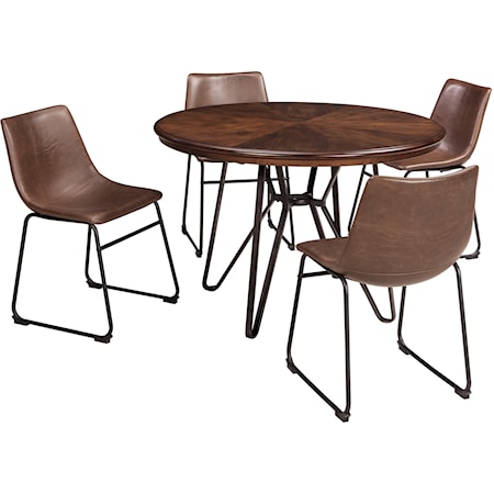 5-Piece Round Dining Table Set