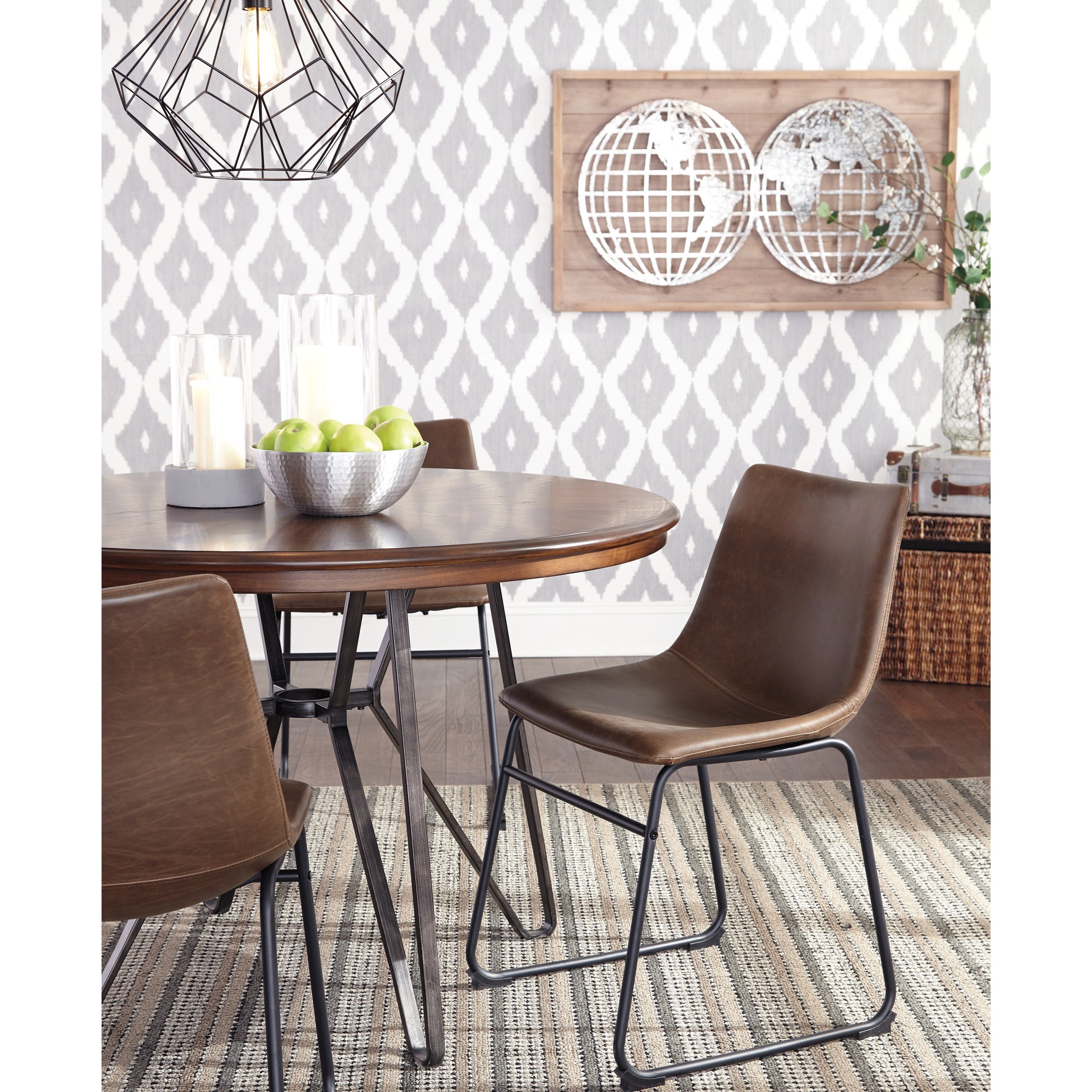 Signature Design by Ashley Centiar D37201x4+D37215x1 5Piece Round Dining Table Set Royal