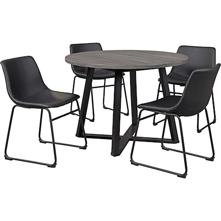 5-Piece Round Dining Table Set