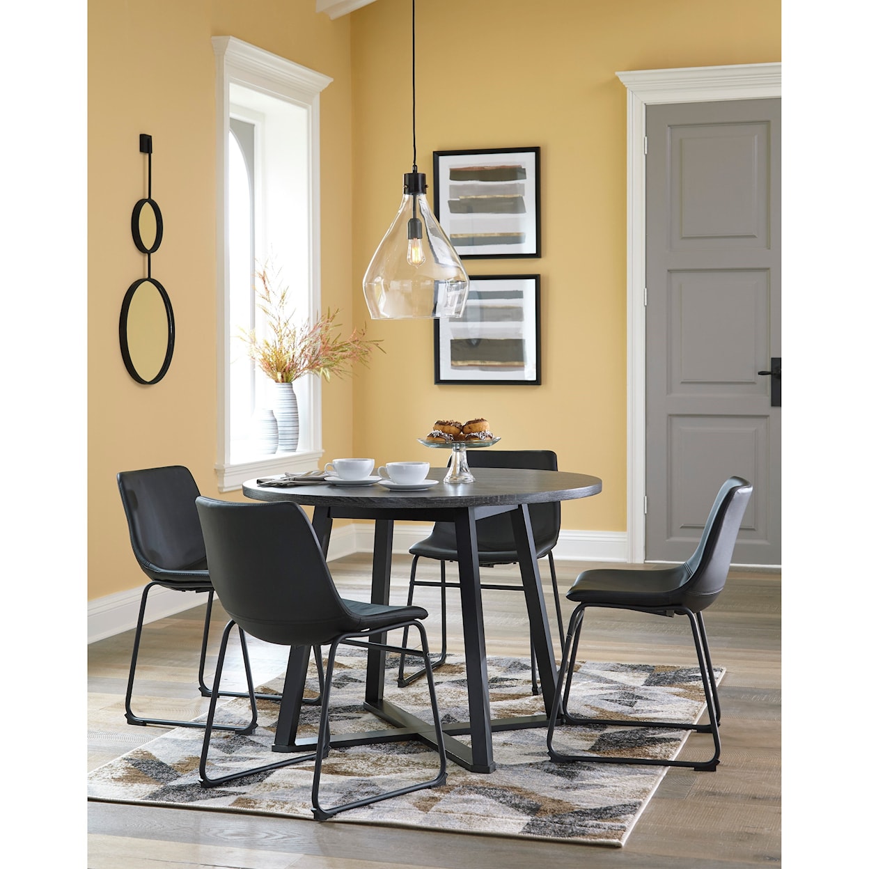 Ashley Furniture Signature Design Centiar 5-Piece Round Dining Table Set