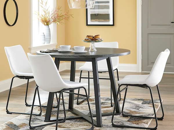 5-Piece Round Dining Table Set