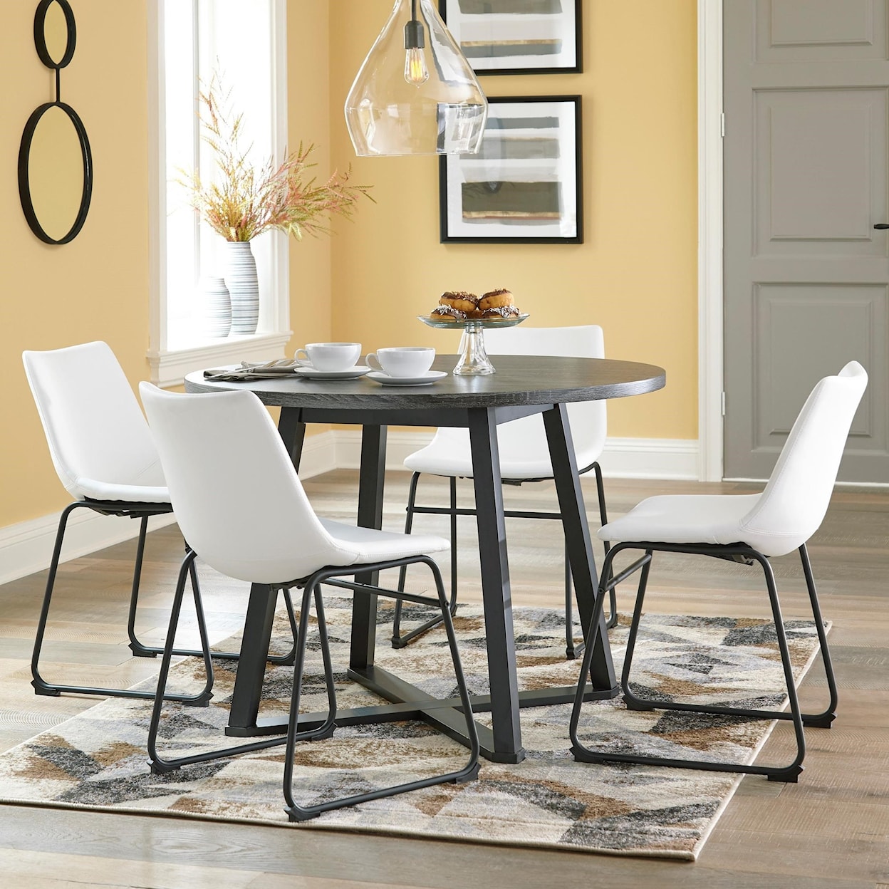 Signature Design Centiar 5-Piece Round Dining Table Set