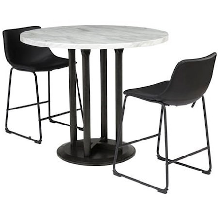 3-Piece Round Counter Table Set