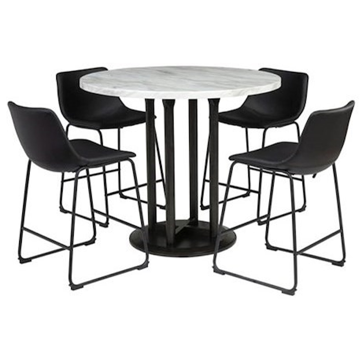 Signature Design by Ashley Centiar 5-Piece Round Counter Table Set