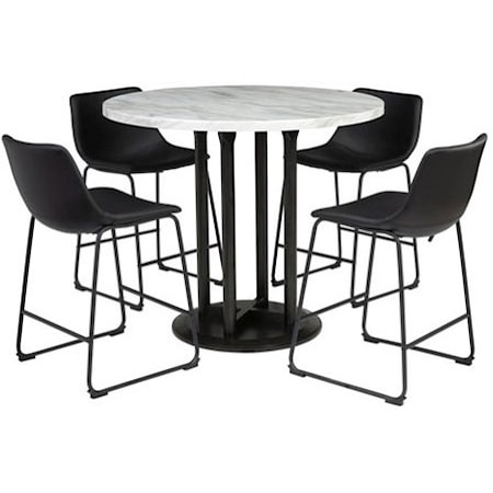 5-Piece Round Counter Table Set