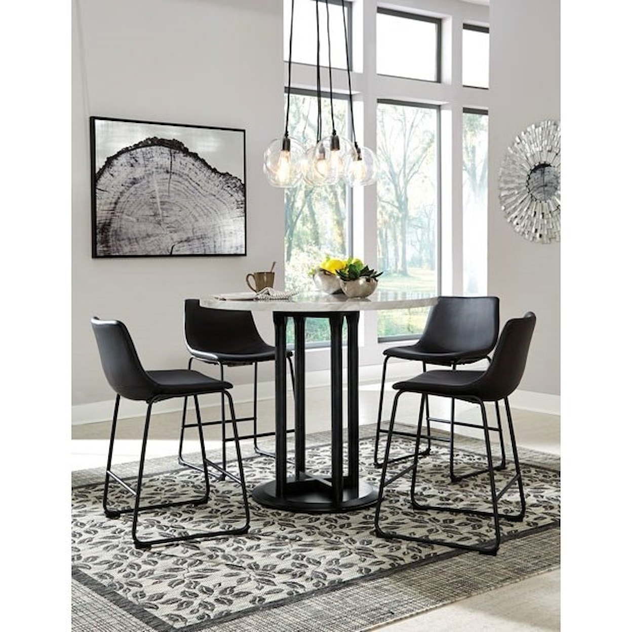 Signature Design by Ashley Furniture Centiar 5-Piece Round Counter Table Set