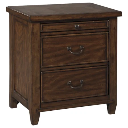 Two Drawer Night Stand with Pull Out Tray