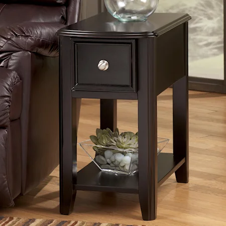 Black Contemporary Carlyle Chairside End Table