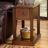 Brown Moulded Hamlyn Chairside End Table with Slide Board