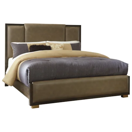 Contemporary Queen Upholstered Panel Bed