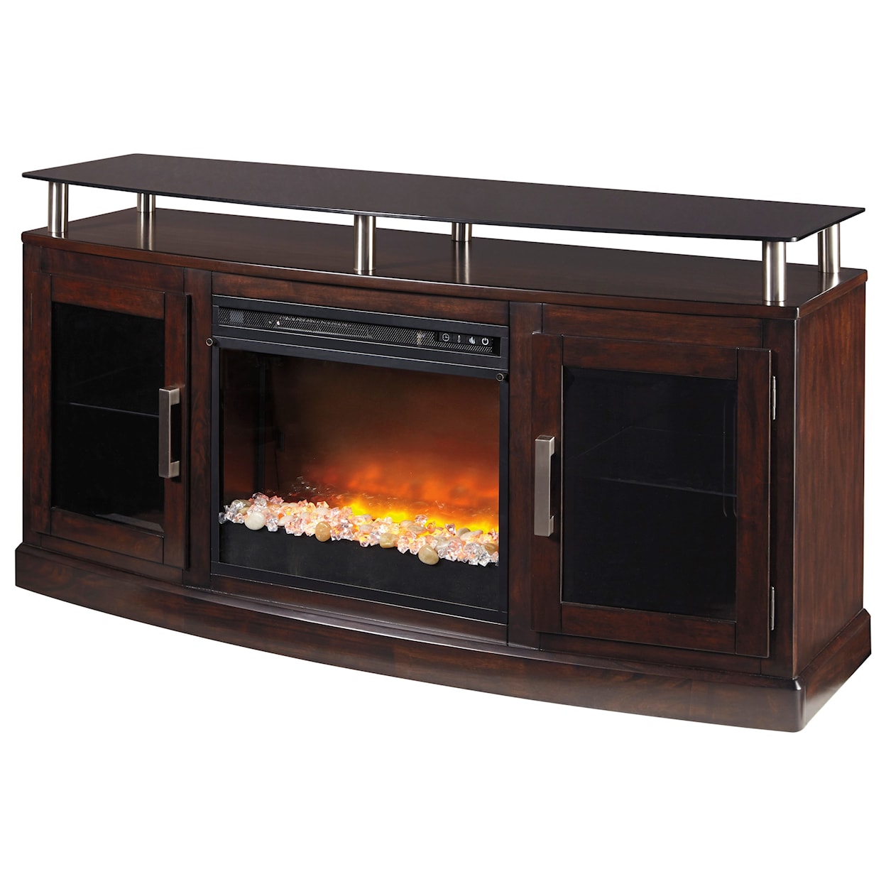 Signature Design by Ashley Chanceen Medium TV Stand with Fireplace Insert