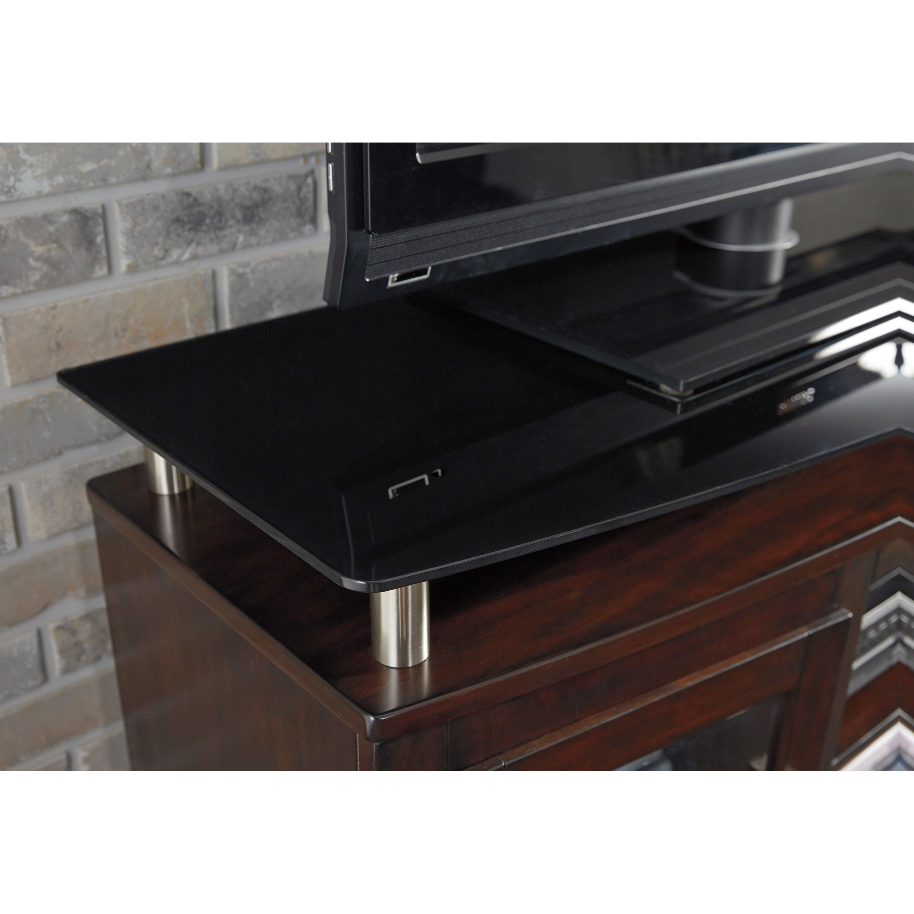 StyleLine SERA W757W3 TV Stand with Fireplace Insert & Floating Black