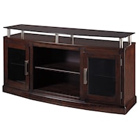 Medium TV Stand with Floating Black Tempered Glass Top