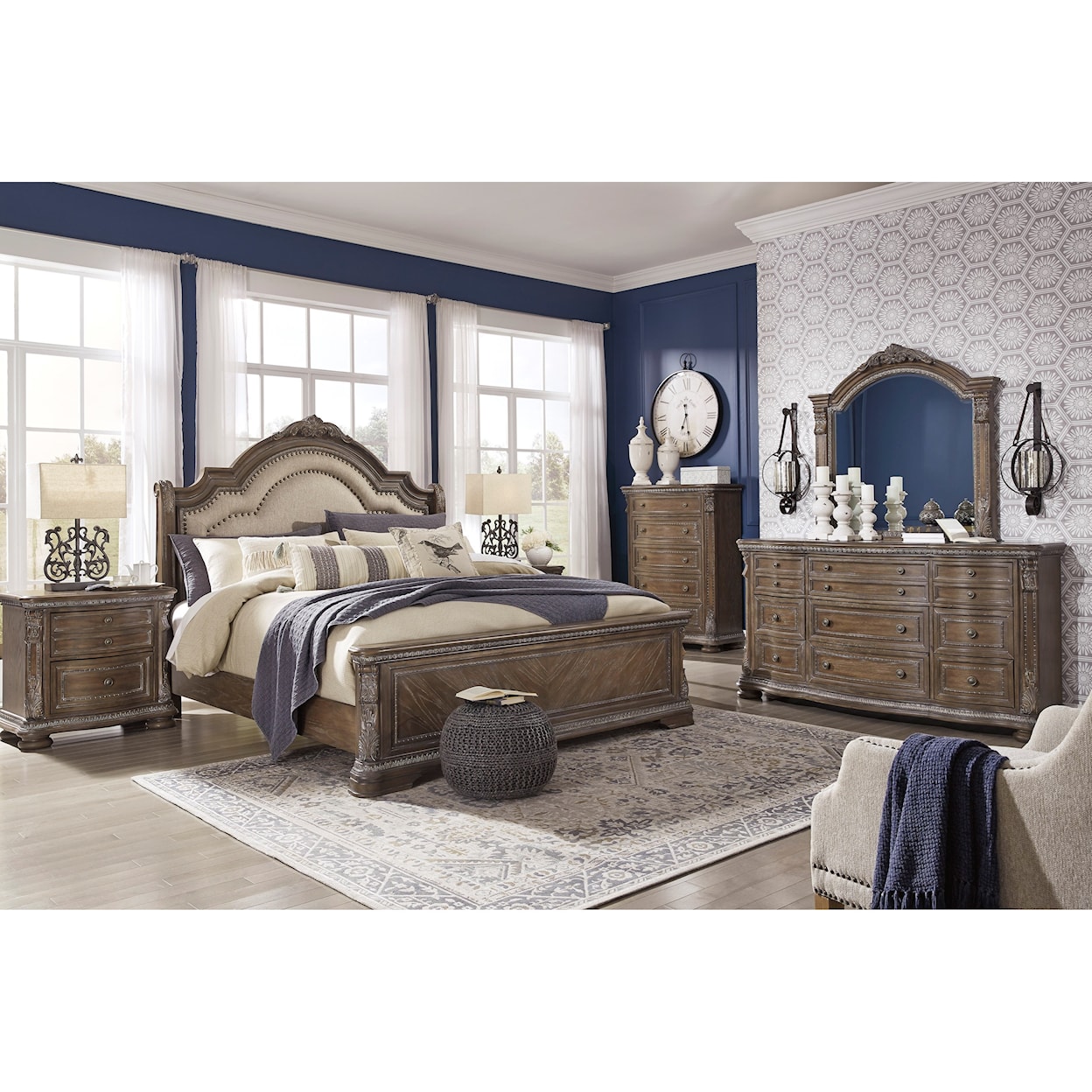 Signature Design by Ashley Charmond Queen Upholstered Bed