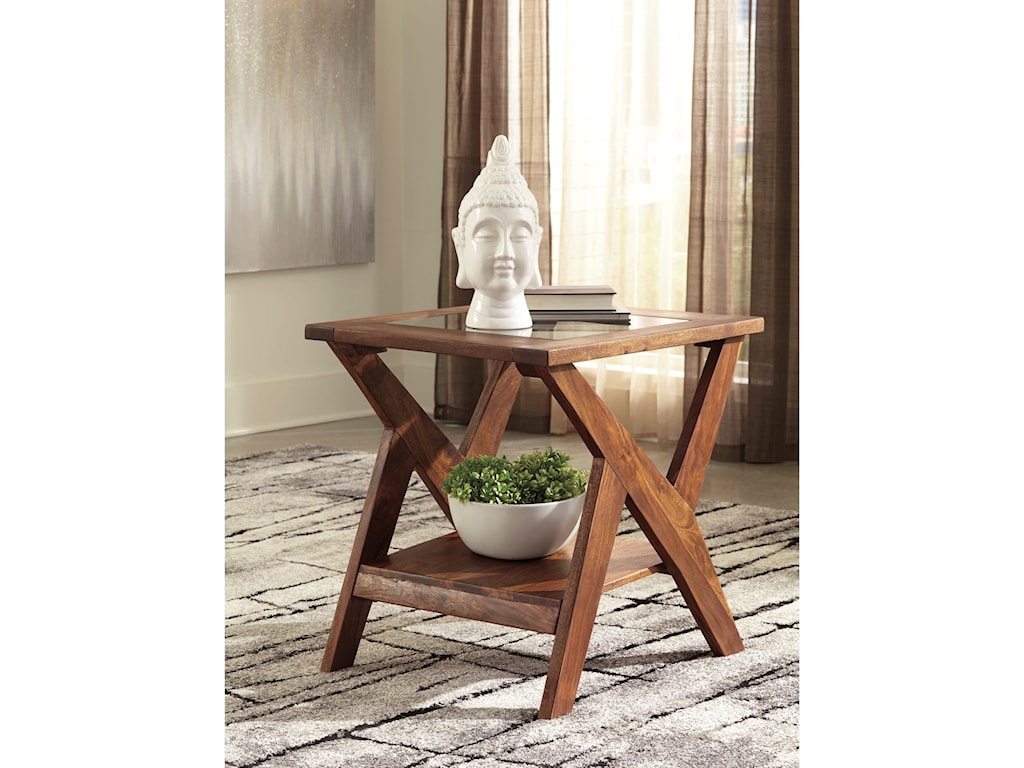Signature Design by Ashley Charzine Contemporary Rectangular End Table ...