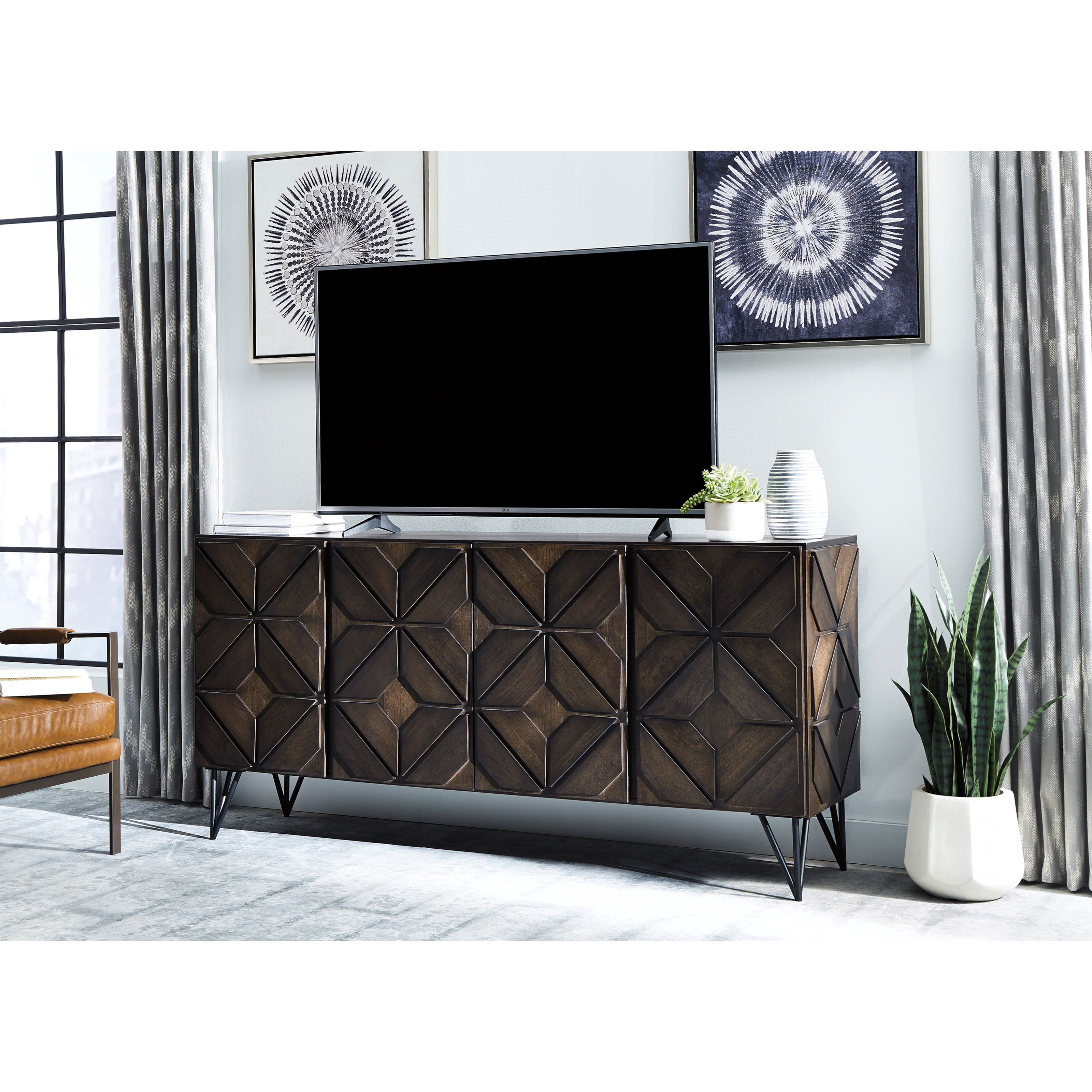 Ashley furniture deals wood tv stand