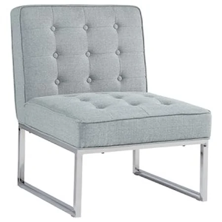 Upholstered Accent Chair with Chrome Metal Base