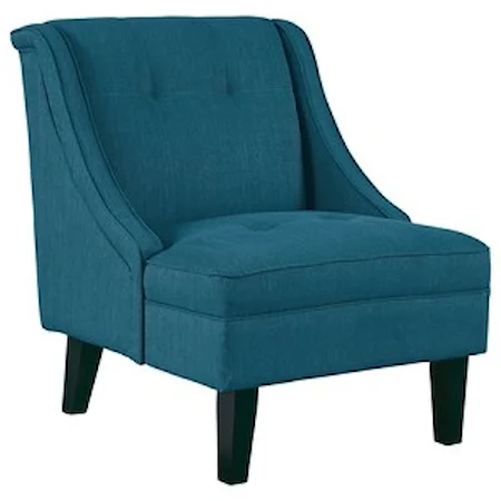 Accent Chair with Sloping Arms and Tufted Details