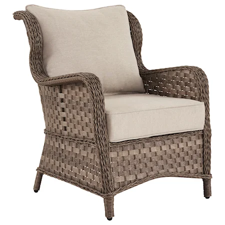 Resin Wicker Lounge Chair w/ Cushion