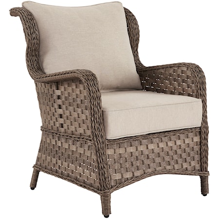 Resin Wicker Lounge Chair w/ Cushion