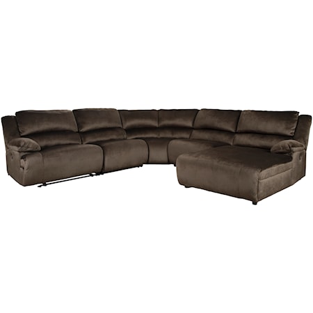 Power Recl. Sectional with Pressback Chaise