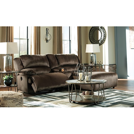 Power Recl. Sectional w/ Chaise & Console