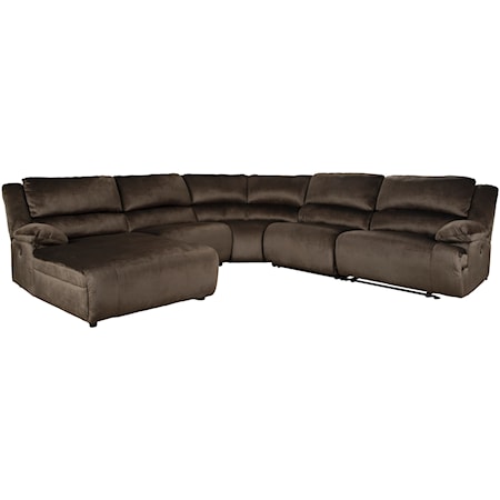 Power Recl. Sectional with Pressback Chaise