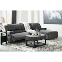 Reclining Sectional with Pressback Chaise