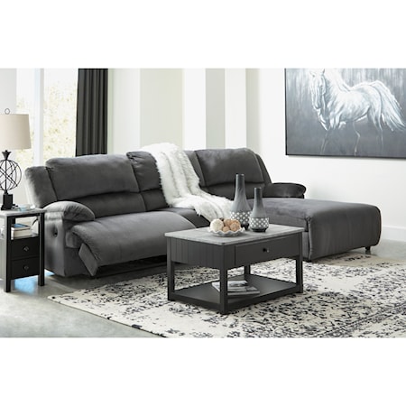 Reclining Sectional with Pressback Chaise