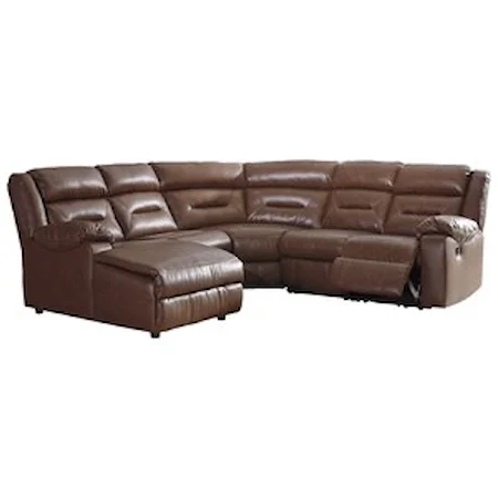 Five Piece Sectional with Zero Wall Recliner