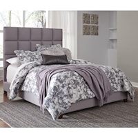 Queen Upholstered Bed in Gray Fabric