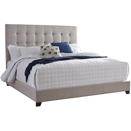 King Upholstered Bed w/ Tufted Headboard & Footboard