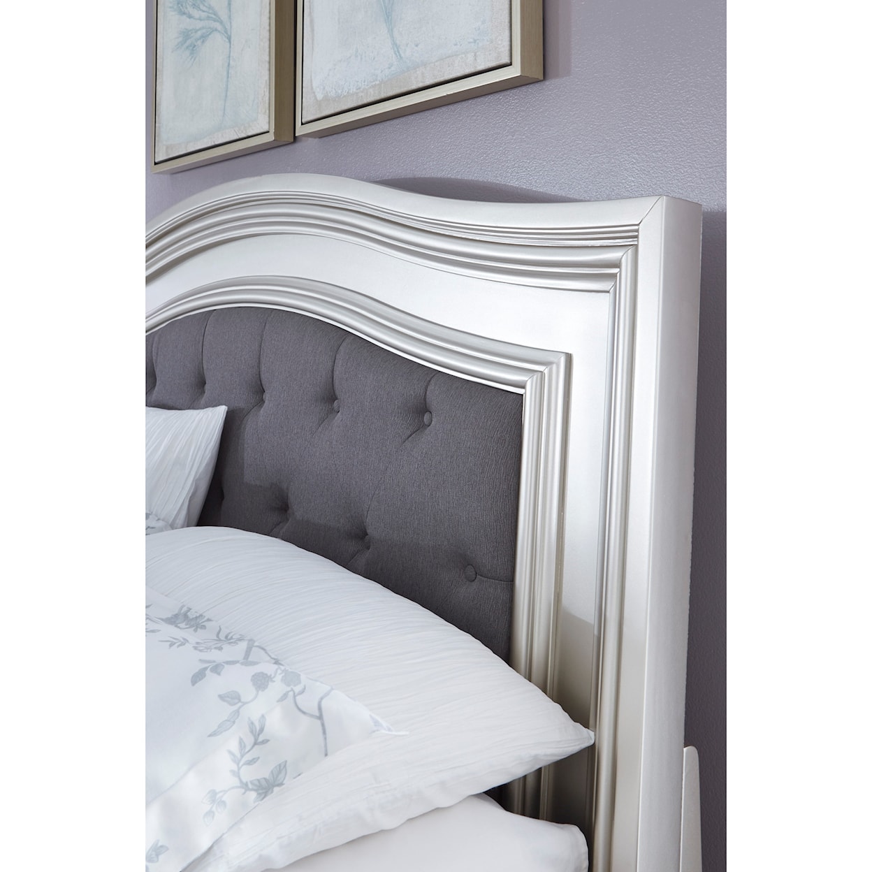 Signature Design by Ashley Coralayne King Panel Bed with Upholstered Headboard