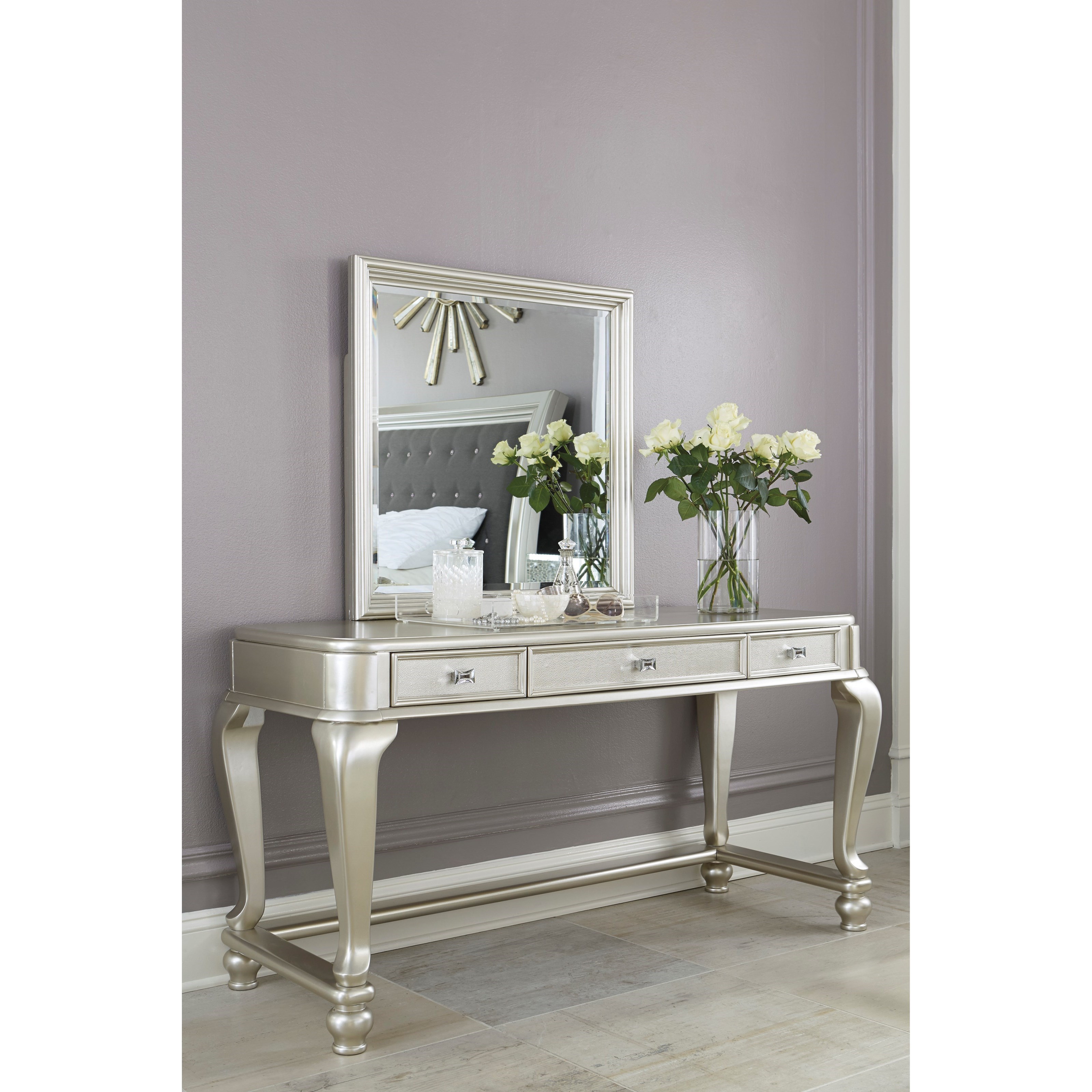 coralayne silver dresser Ashley Furniture Signature Design Coralayne B650-31 Dresser in Silver Paint  Finish | Del Sol Furniture