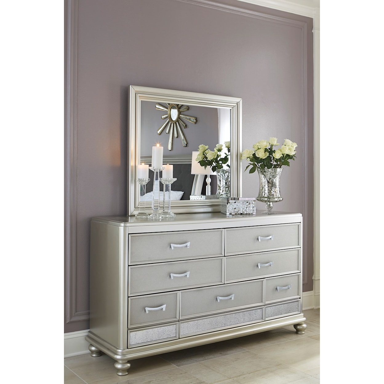 Ashley Furniture Signature Design Coralayne Dresser & Bedroom Mirror